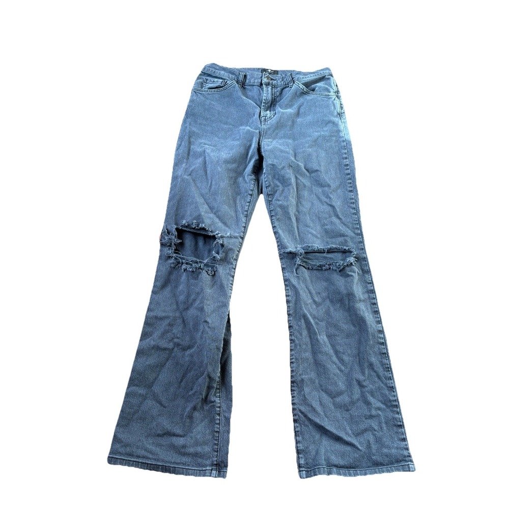7 FOR ALL MANKIND Women's Distress Wash Low Rise ROCKER Boot Cut Jeans See Pics‎